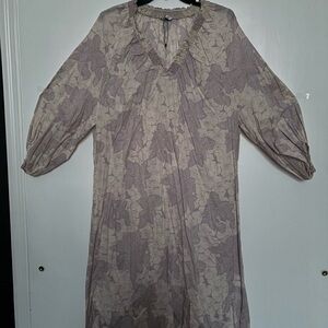 Zara Lavender and Cream Long Sleeve Dress